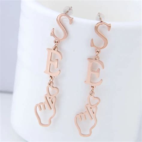 New Arrival Sex And Hand Stainless Steel Earrings Dangle Drop Earrings