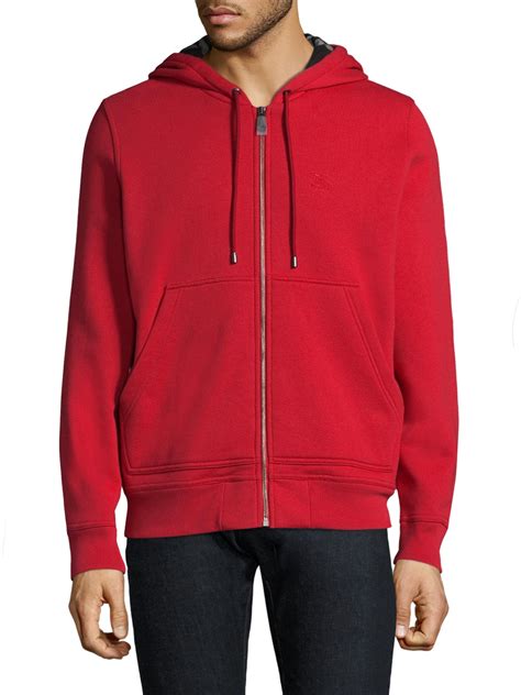 Burberry Fordsoncore Zip Up Hoodie In Red For Men Lyst