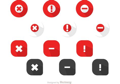 Simple Red Circle Cancelled Icons Vector Pack 87893 Vector Art At Vecteezy