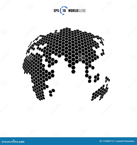 3d Vector World Globe Hexagon Stock Vector Illustration Of Country