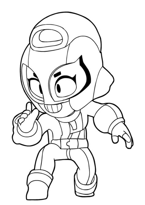 Rico with a bandage on his face. Brawl Stars Coloring Pages. Print 350 New Images
