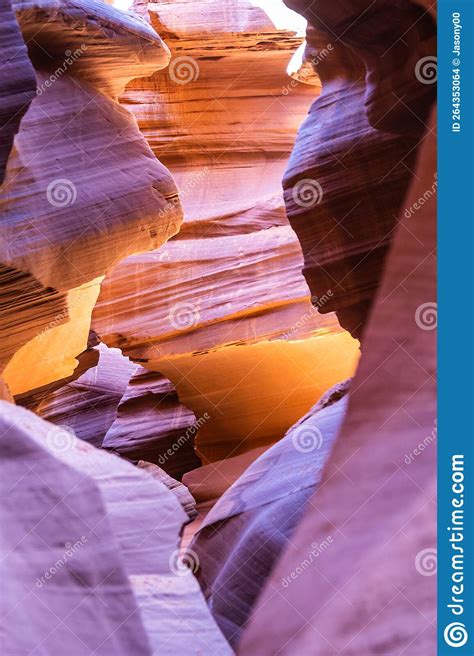 Details Of The Sandstone Formations Of Antelope Canyon In Arizona Stock