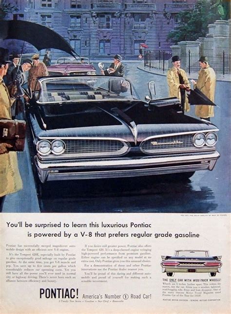 1959 Vintage Ad Pontiac Bonneville Wide Track Convertible Tempest 420e