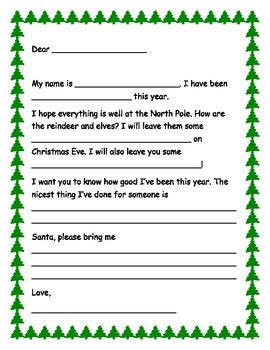 Letter to santa template pdf. Fill in the Blanks Santa Letter by Ontario Teacher | TpT