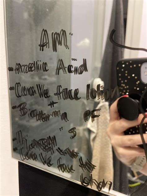Wrote On Bathroom Mirror With Dry Erase Marker And And The Letters Were