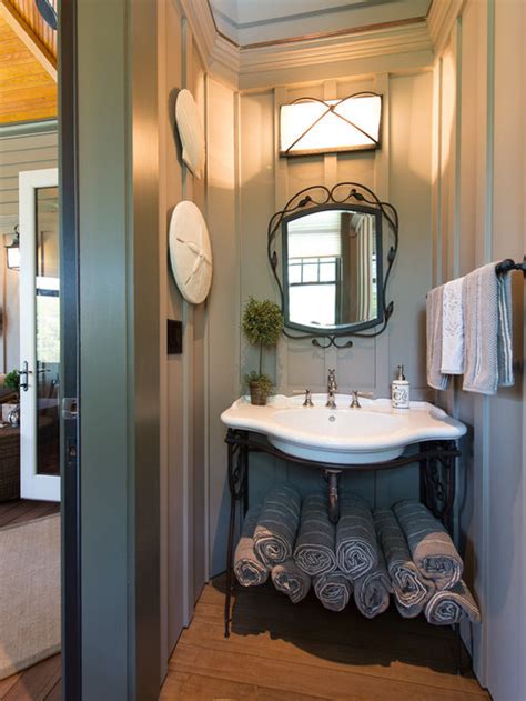 The danger with larger fixtures is that. Tiny Half Bath | Houzz