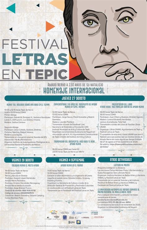 Festival De Letras En Tepic 150 Años Natalicio Amado Nervo