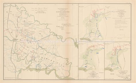 Peninsular Campaign Richmond Civil War Antique Map 1895