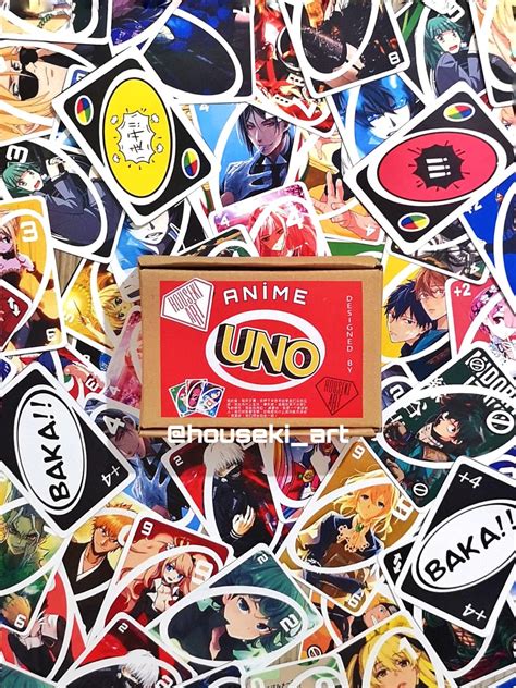 Anime Uno Playing Card Set Model 1 Uno Anime Anime Uno Etsy