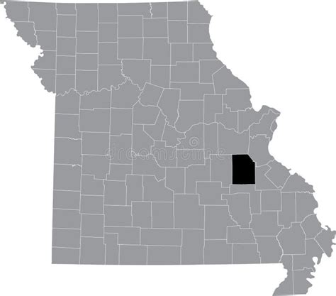 Location Map Of The Washington County Of Missouri Usa Stock Vector
