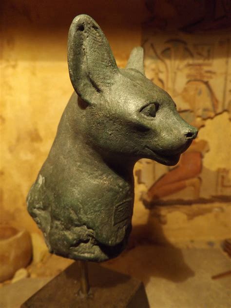 egyptian statue fragment cat goddess bast bastet wearing the eye of horus