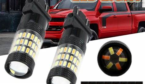 White/Amber Switchback LED Turn Signal Light Bulbs For Chevy Silverado