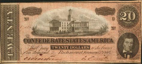 Listing of authentic confederate paper money if your denomination and year matches the serial number listed, then what you have is not authentic and it has no collector value. 1861 Confederate 20 Dollar Bill Value - New Dollar Wallpaper HD Noeimage.Org