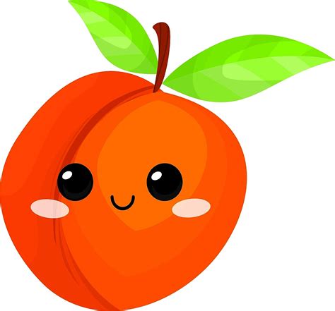 Cute Silly Kawaii Peach Cartoon Art Emoji Vinyl Sticker 12