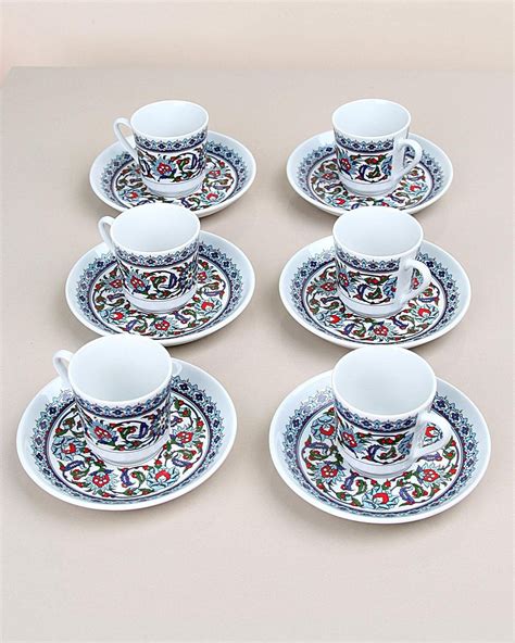 Turkish Greek Style Coffee Cups 12 Pieces 6 Person With Etsy