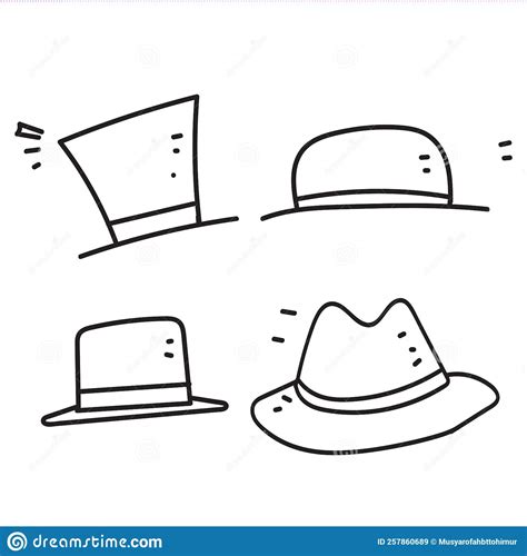 Hand Drawn Doodle Hat Illustration Vector Isolated Stock Vector
