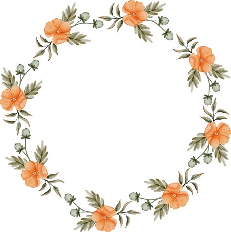 Free Elegant Watercolor Flower Frame Png With Transparent