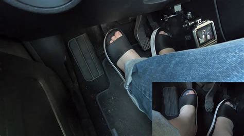 Pedal Pumping 68 Driving Vw Up With Crocs Plattform Slide Barefoot
