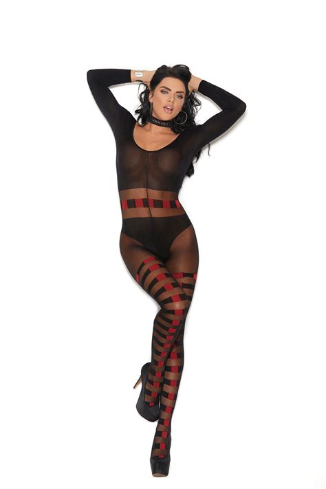 sheer black and opaque long sleeve bodystocking with etsy bodystocking elegant moments