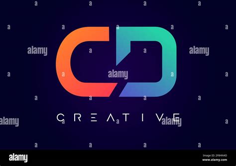 Cd Logo Letter Design With Modern Creative Concept And Orange Blue