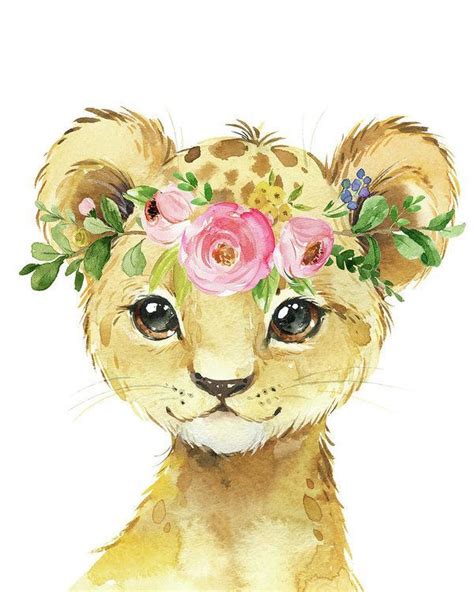 Pin On Art Baby Animal Drawings Watercolor Lion Safari Art