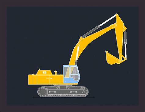 Gambar Excavator Dynamic Block 2d Dwg Autocad Designscad Advertisement