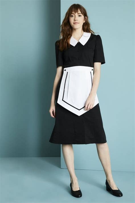 Housekeeping Dress With Removable Collar And Apron Housekeeping Dress