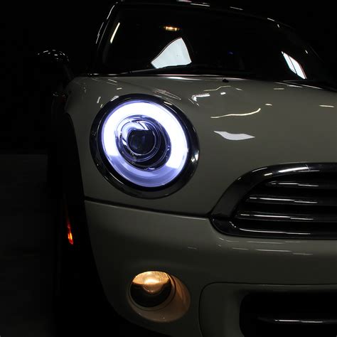 For 2007 2013 Mini Cooper S Led Bar Clear Halo Projector Headlights