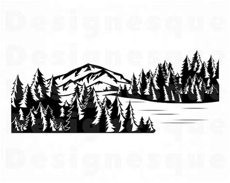 Forest And Mountains Svg Trees Svg Mountains Svg Forest Etsy