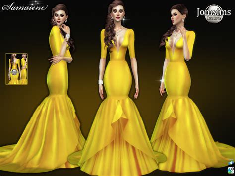 The Sims Resource Samaiene Yellow Dress