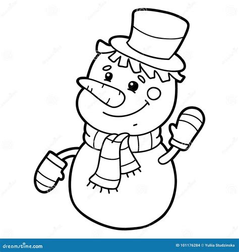 Snowman Outline Stock Vector Illustration Of Cartoon 101176284