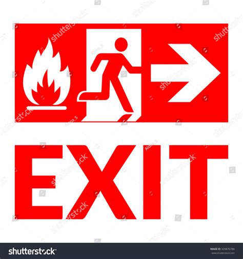 Exit Sign Emergency Fire Exit Door Stock Vector Royalty Free