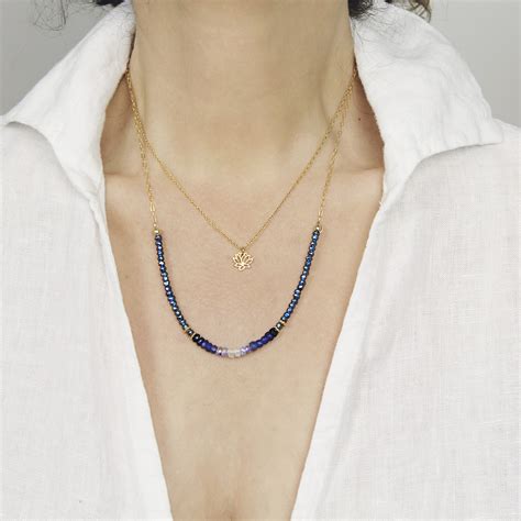 Blue Sapphire Necklace September Birthstone Necklace T