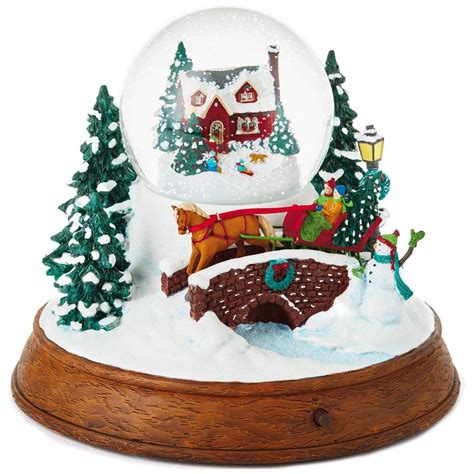 Hallmark Large Sleigh Ride Musical Snow Globe With Light Snow Globes