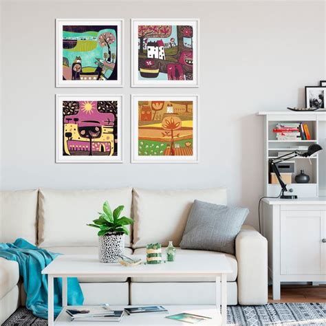Unique set of wall art prints | Living room art, Wall art living room