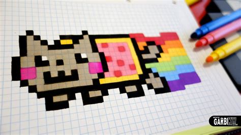 Handmade Pixel Art How To Draw A Nyan Cat Pixelart YouTube