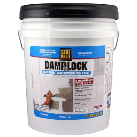 Seal Krete 5 Gal Damplock Masonry Waterproofing Paint 131005 The