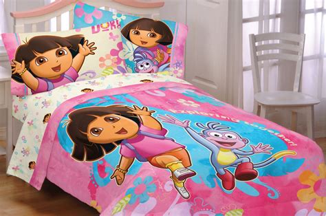 Bonus matching pillow case dimensions: 3pc Dora the Explorer Exploring Together Twin Bed Sheet Set
