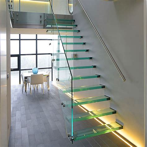 China Internal Floating Staircase With Glass Stair