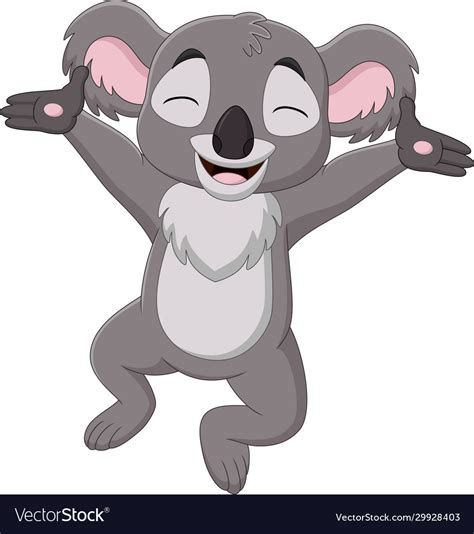 Cartoon Happy Koala On White Background Royalty Free Vector
