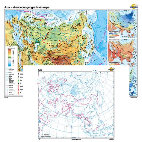 Ázia Všeobecnogeografická Mapa Slepá Mapa Duo 140x100cm