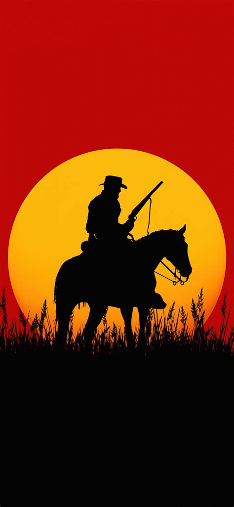 1125x2436 Silhouette Cowboy Red Dead Redemption 2 5k Iphone XS,Iphone