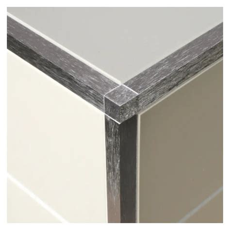 Genesis Aluminium Square Tile Trim Intext Corners Brushed Effect 12mm