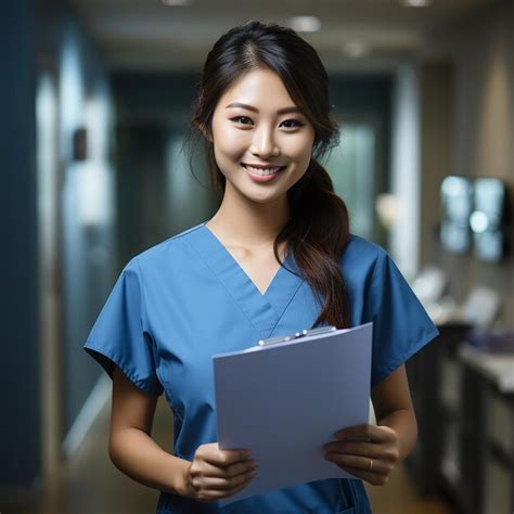 Premium Ai Image Photo Smiling Asian Doctor Female Nurse Holding