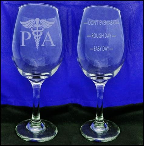 Wine Glasses Physician Assistant Etched Wine By Lightedbottle