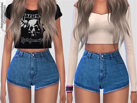 The Sims Resource Summer Blue Denim Shorts