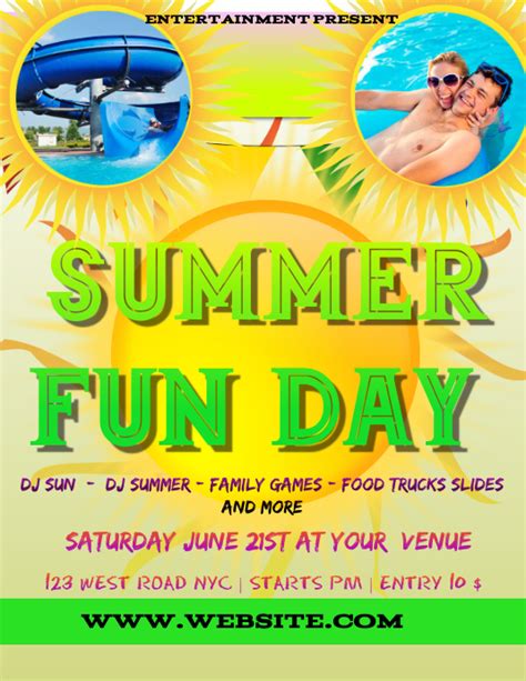 Summer Fun Day Event Flyer Poster Template Postermywall