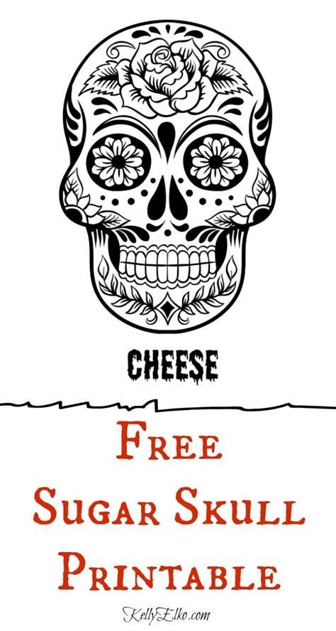 Choose the right sugar skull picture, download it for free and start painting! Minimalist Halloween Decorating and Free Printable | Sugar ...