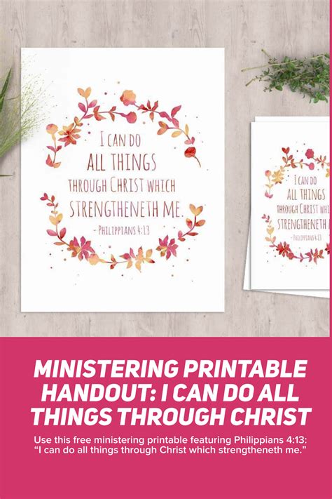 Ministering Printable Handout Joy Ministering Printab