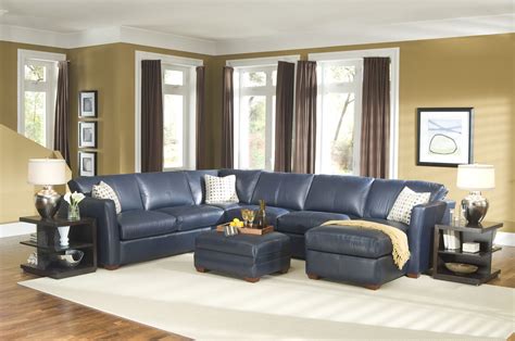 To the sofa you can have an additional piece such as the ottoman chair. Brilliant Navy Blue Leather Sectional Sofa Navy Blue ...